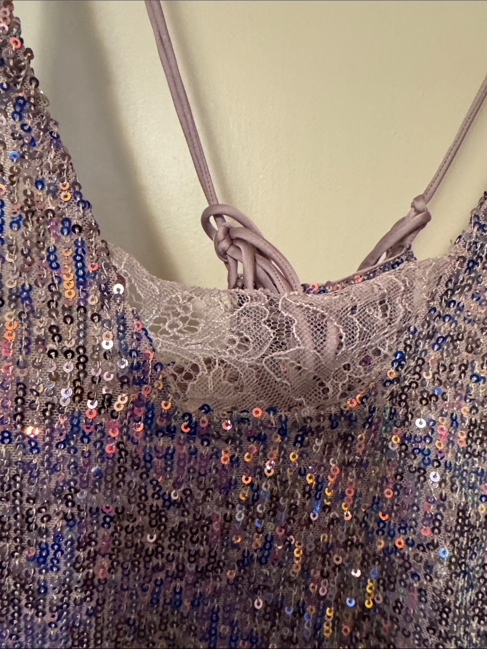 Urban Outfitters Lavender/pink Sequin Slip Dress size medium NWOT never worn - Picture 2 of 9